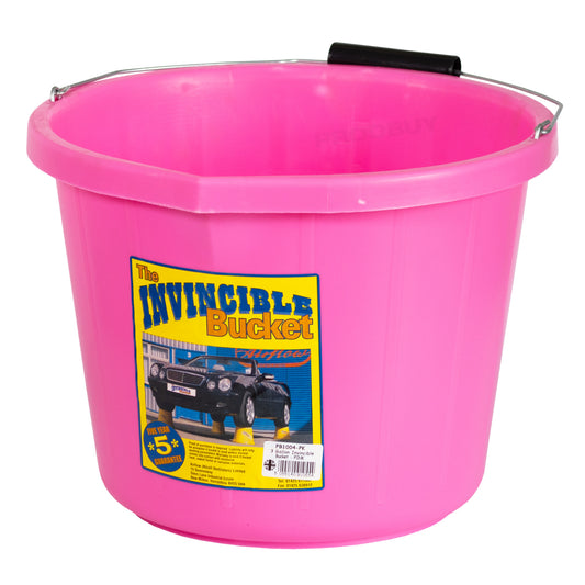 Large 15L 'Invincible' Builders Bucket with Handle & Pink Colour