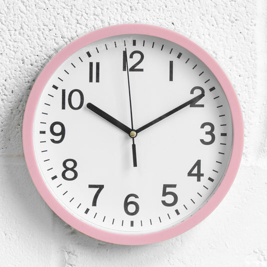 Pink 22cm Modern Plastic Wall Clock