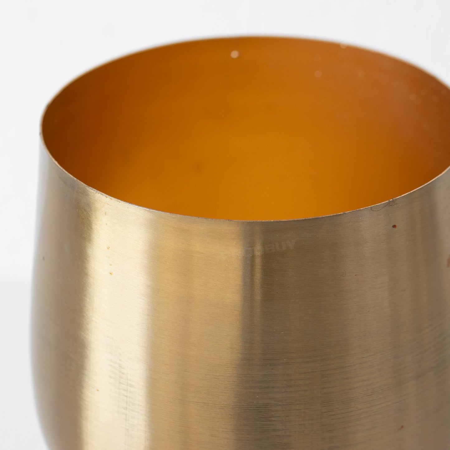 Bellied Brushed Gold Metal Plant Pot Cover