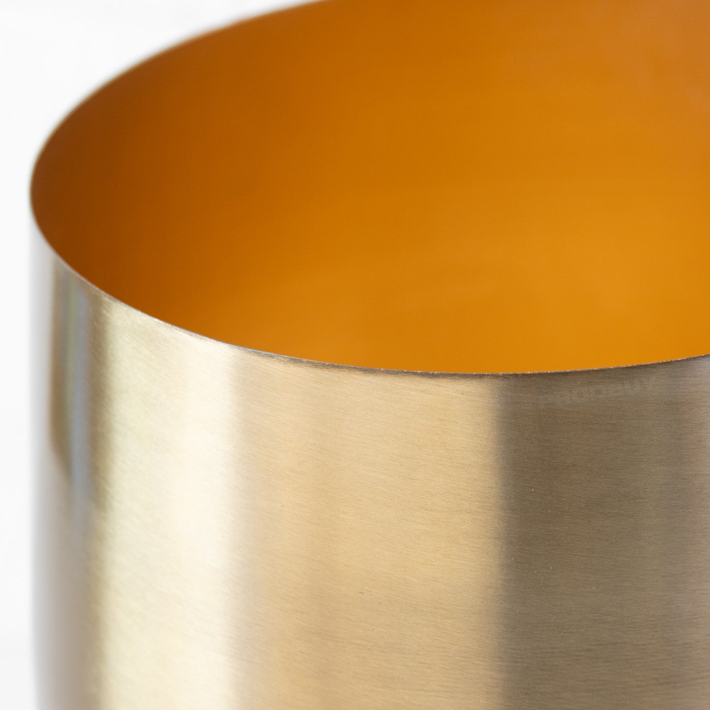 Bellied Brushed Gold Metal Plant Pot Cover