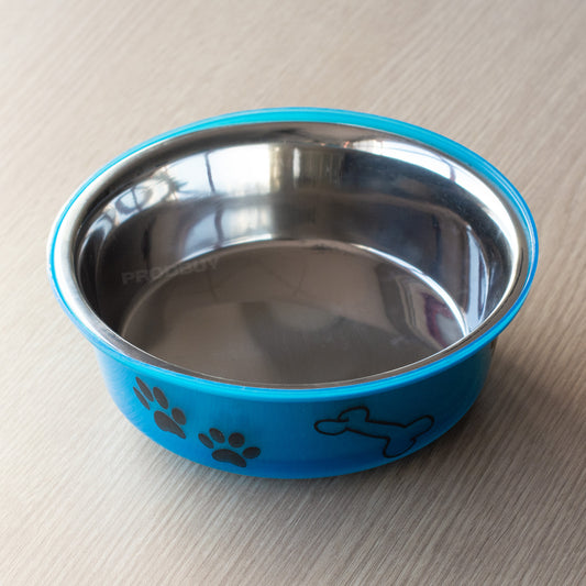 Set of 2 Blue Small 900ml Dog Food & Water Bowls