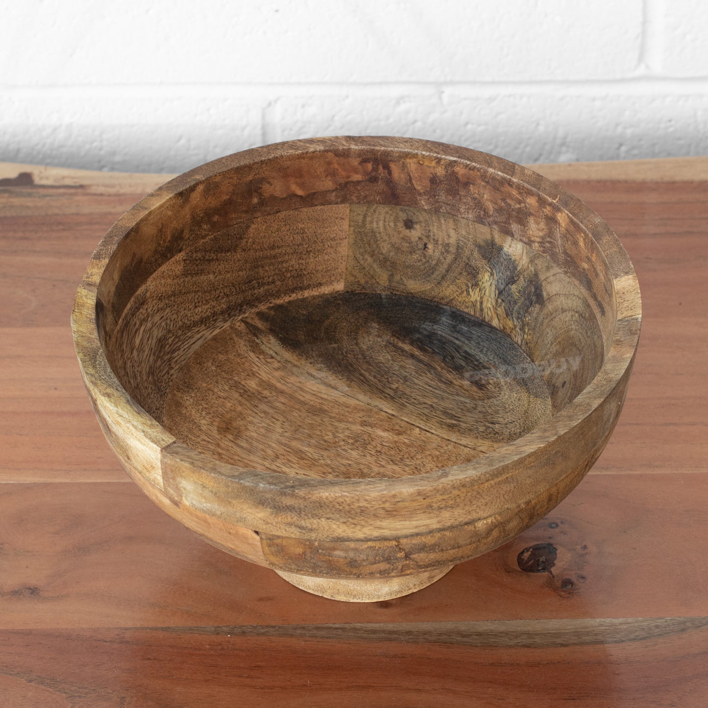 Raised Wooden 26cm Decorative Fruit Bowl