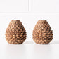 Set of 2 Copper Resin Pinecone Shaped Candlesticks