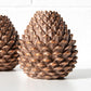 Set of 2 Copper Resin Pinecone Shaped Candlesticks