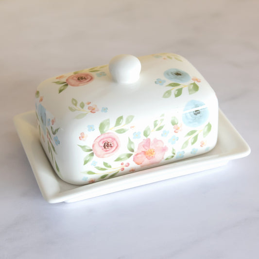 Pretty Floral Butter Storage Dish