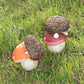 2 x Small Hedgehogs on Toadstools Garden Ornaments