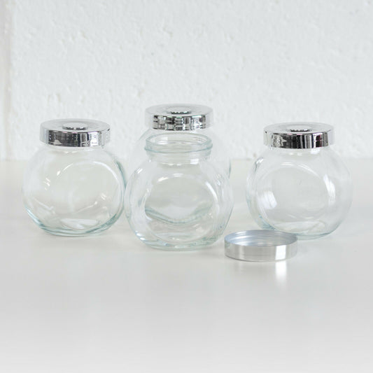 Set of 8 Mini Glass Herb & Spice Storage Jars