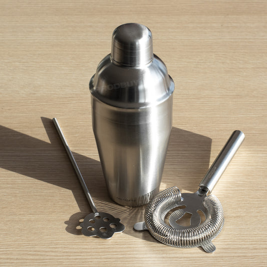 Brushed Stainless Steel Cocktail Shaker Set