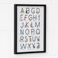 Animal Alphabet 41cm Wall Art Print with Black Frame