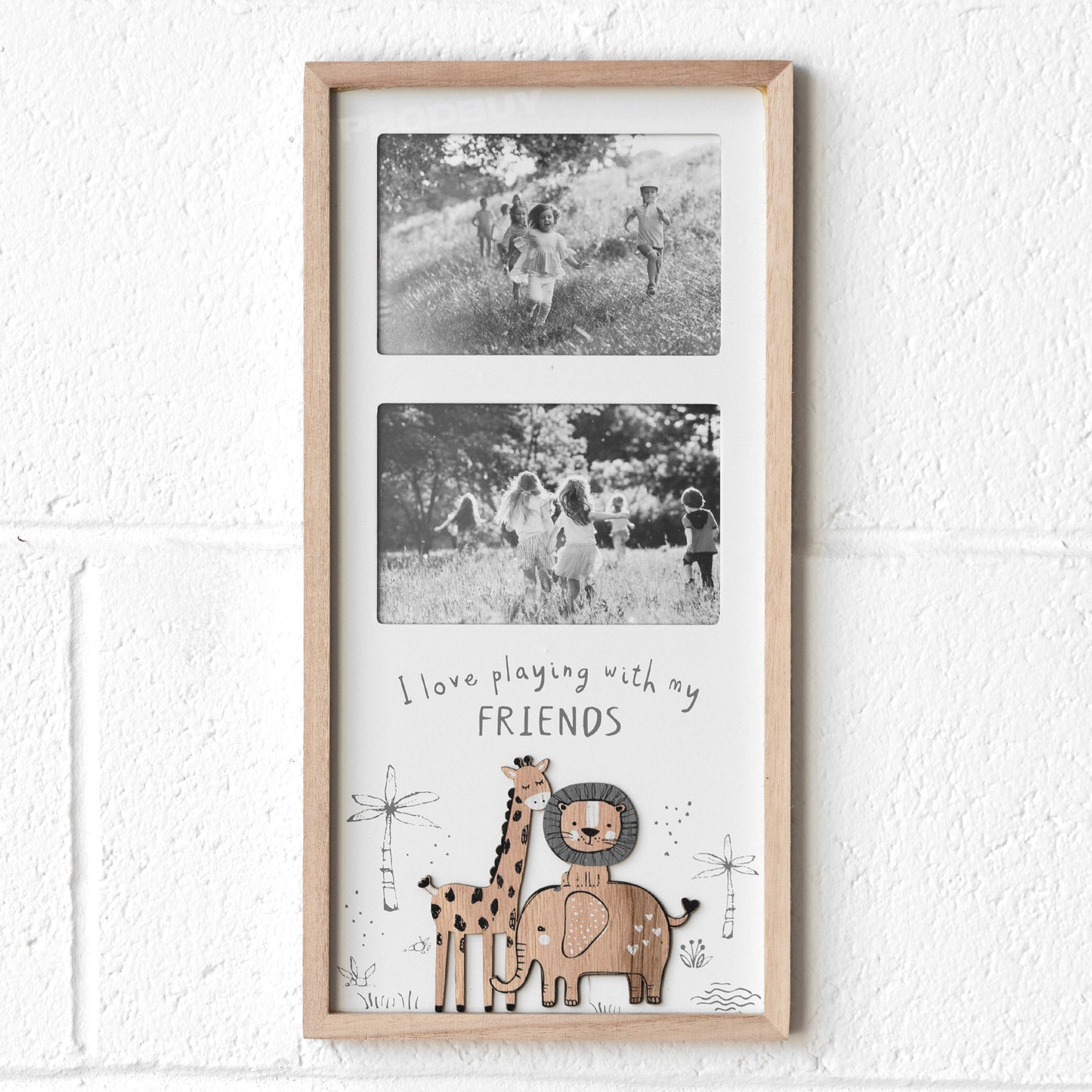 Animal Friends 40cm Wall Mounted Dual Photo Frame
