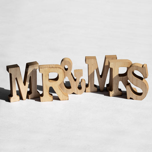 Mr & Mrs Wooden Letters Sign