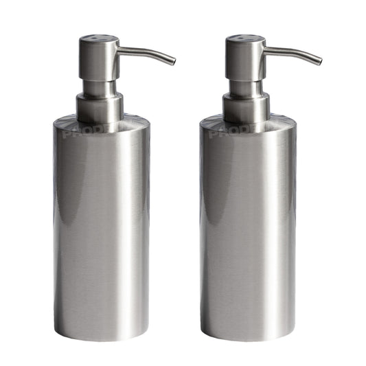 2 x 350ml Stainless Steel Anti-Fingerprint Lotion Dispensers