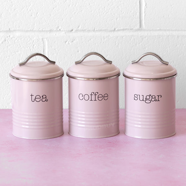 Hot pink tea coffee best sale sugar canisters