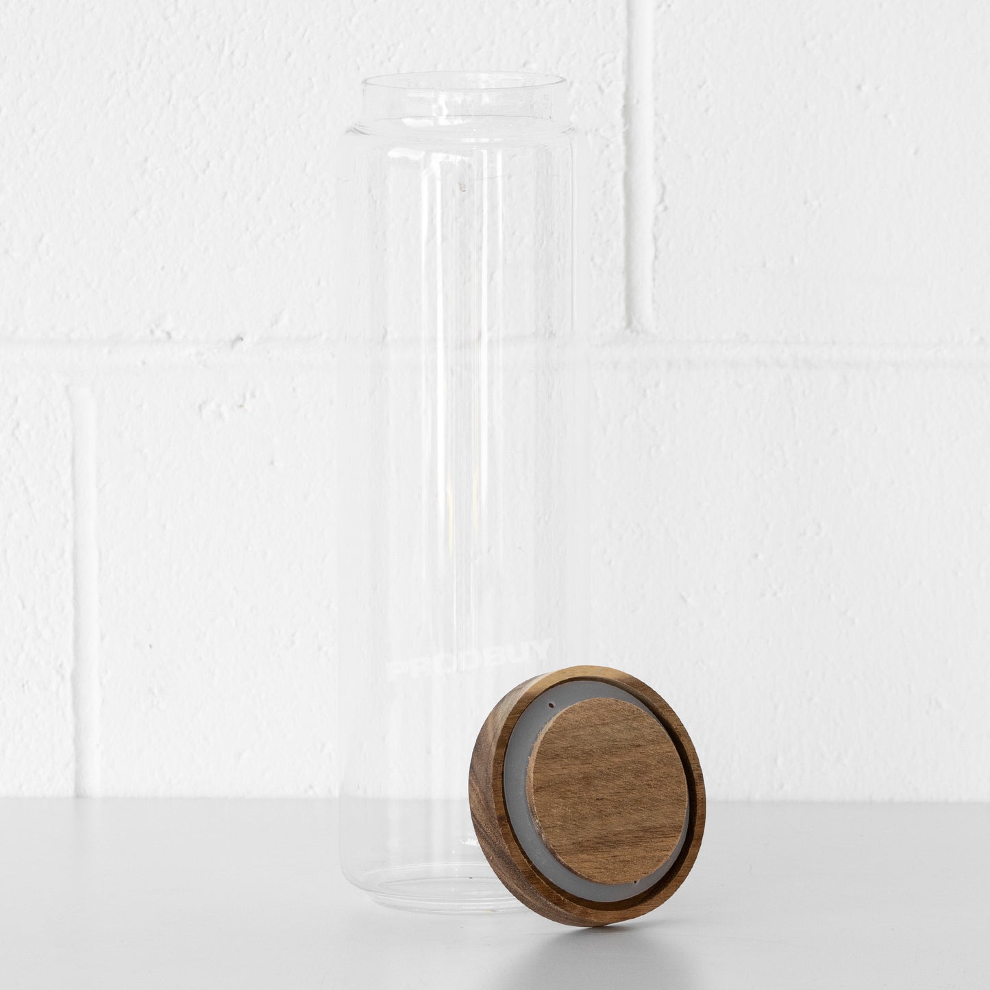 Tall 1.5 Litre Glass Storage Jar with Wooden Lid