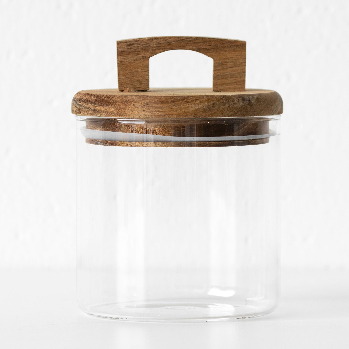 Glass Jar with Wooden Lid - Trellis, Small H13cm - - Liv's Solihull