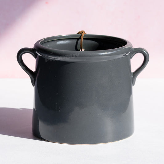 Small Plant Pot Jug with Dark Grey Colour & Side Handles