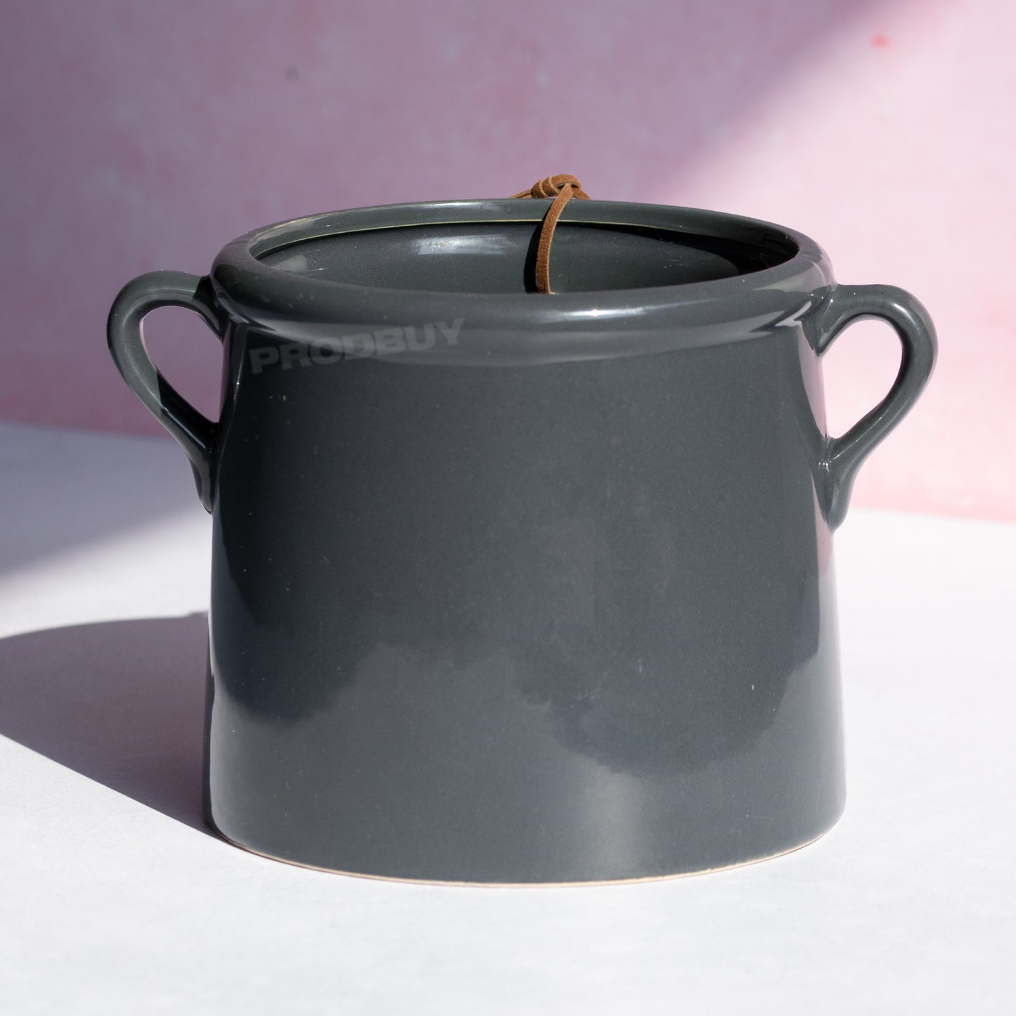 Small Plant Pot Jug with Dark Grey Colour & Side Handles