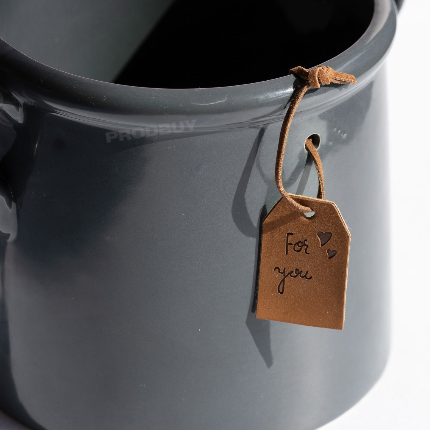 Small Plant Pot Jug with Dark Grey Colour & Side Handles