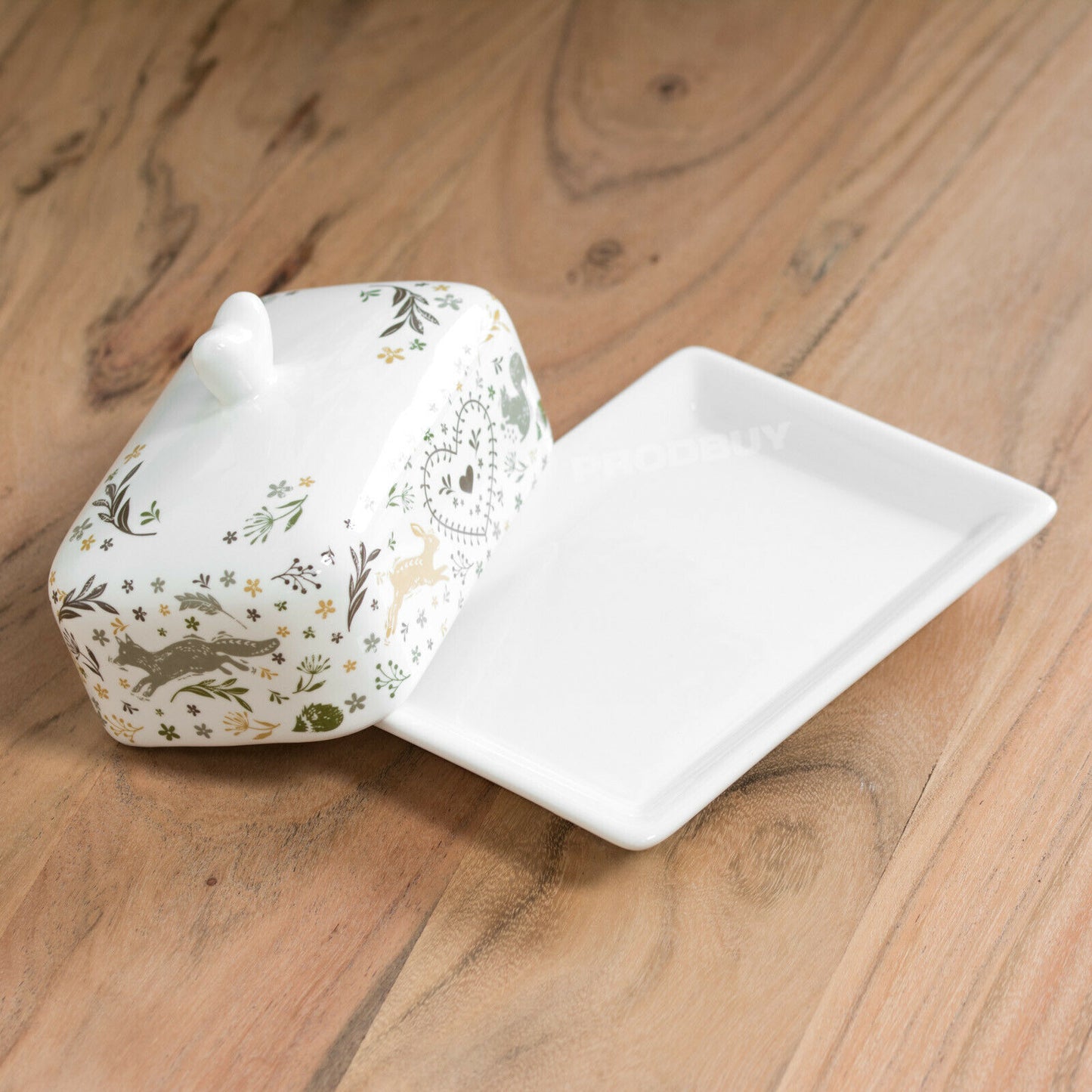 Country Kitchen Woodland Butter Storage Dish with Lid