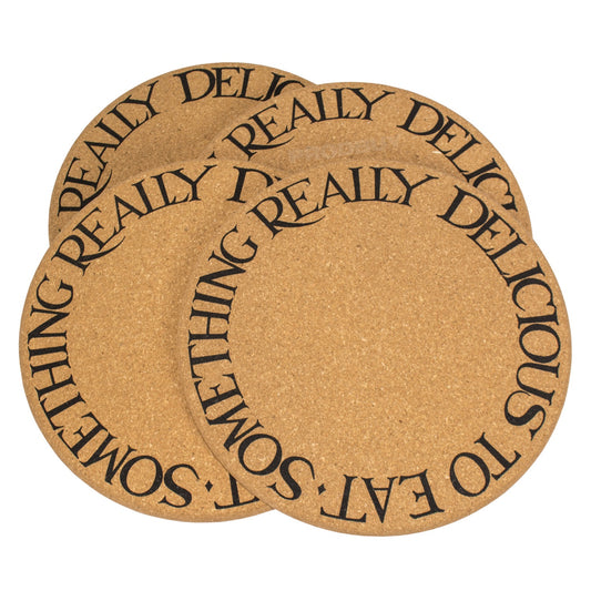 Set of 4 'Really Delicious' Cork Placemats