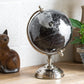 33cm Tall Black and Silver World Globe Home Decoration