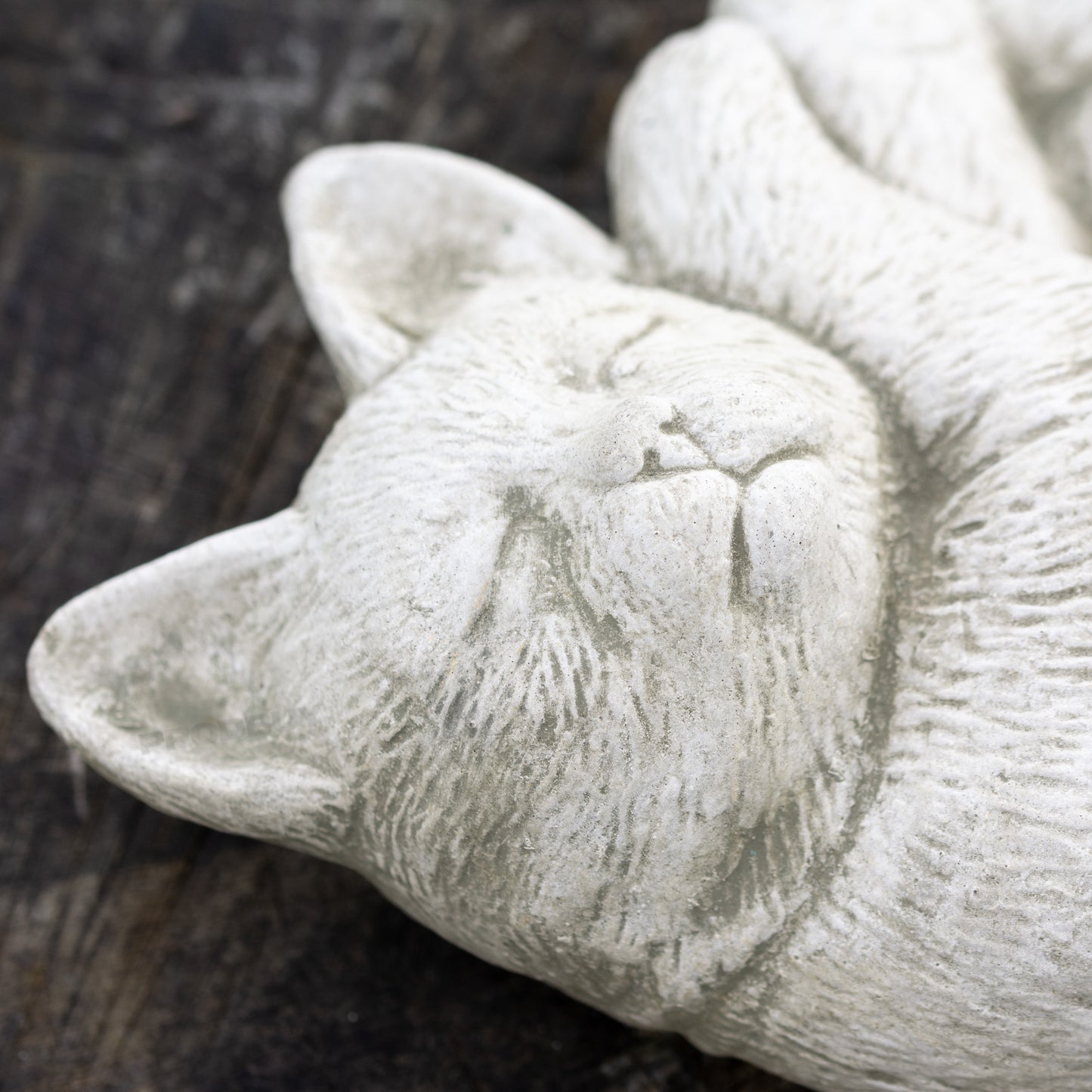 Small Stone Sleepy Cat Garden Statue