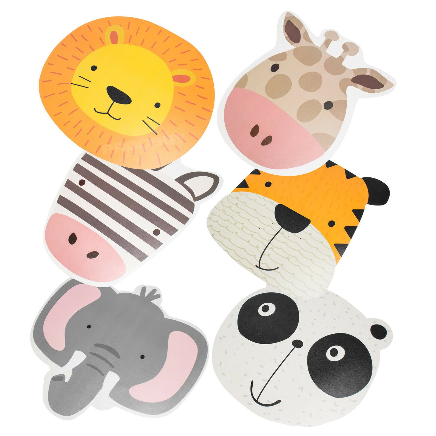 Set of 6 Zoo Animal Children's Plastic Placemats