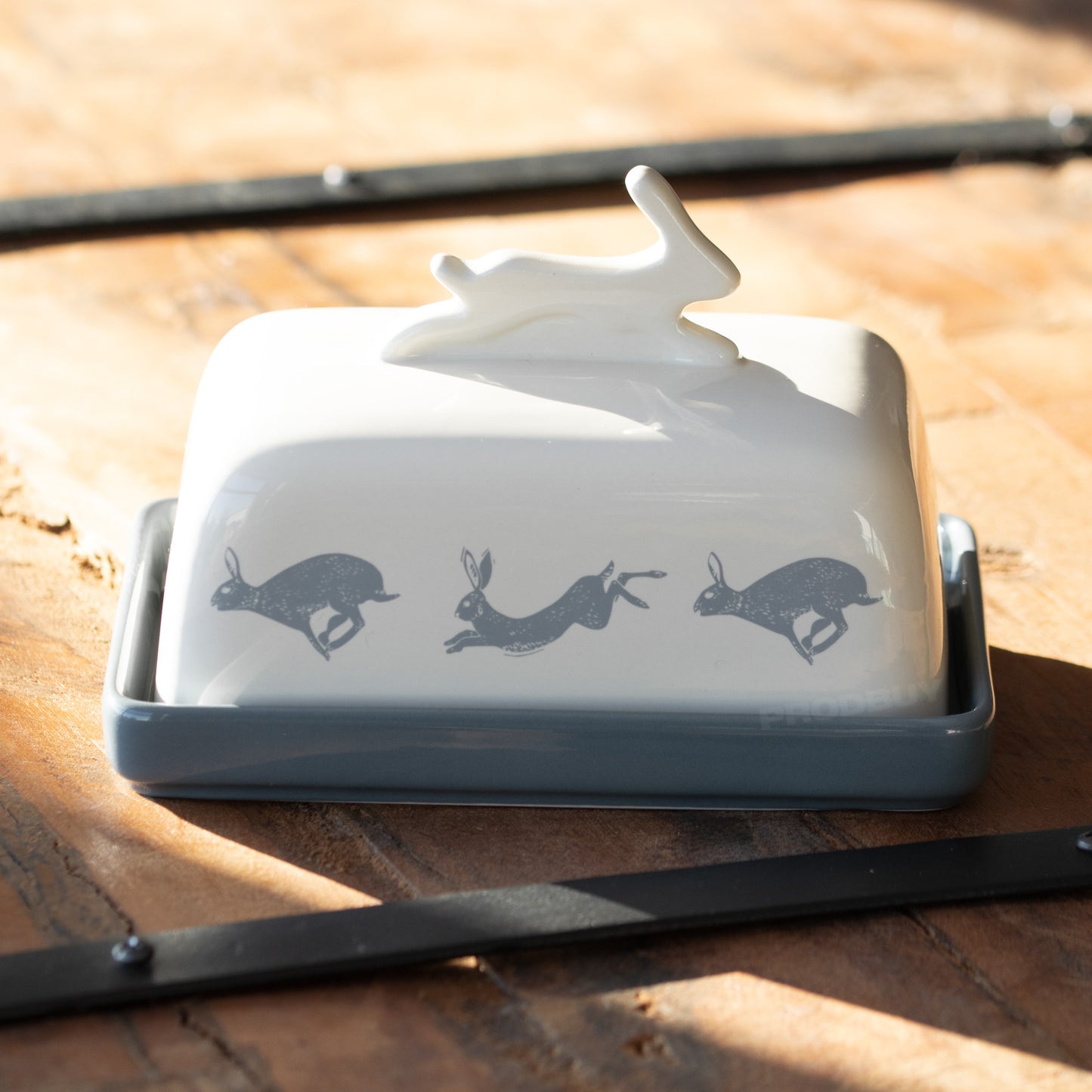 Ceramic Hare Woodland Butter Dish