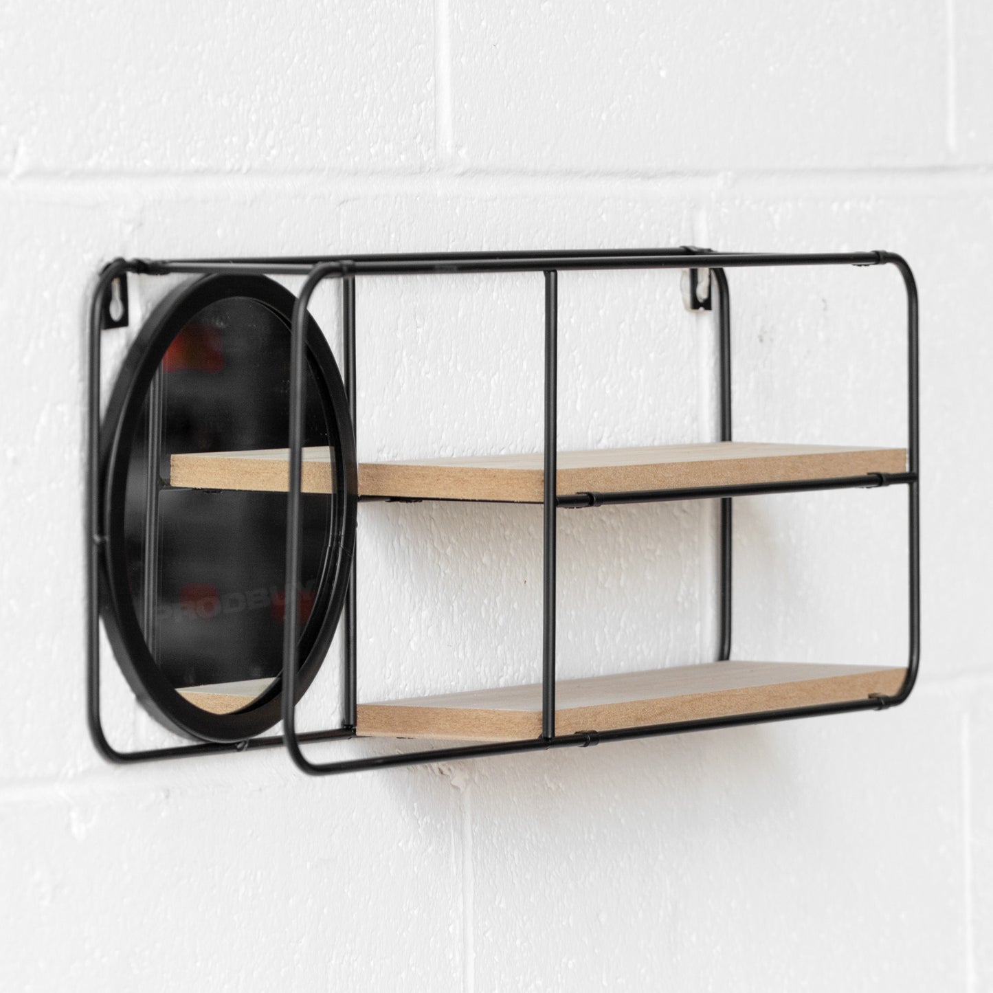 Small 50cm Wall Shelf Unit with 16cm Mirror