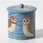 Blue Owls Biscuit Barrel Storage Tin