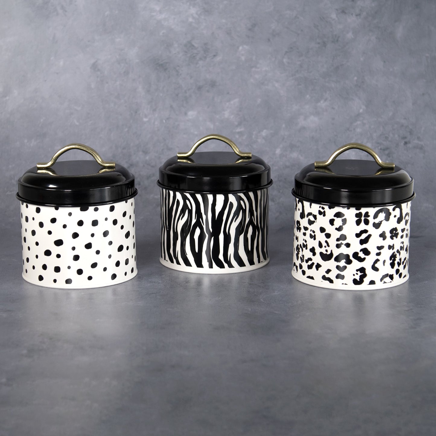 Set of 3 Animal Print Kitchen Storage Canisters