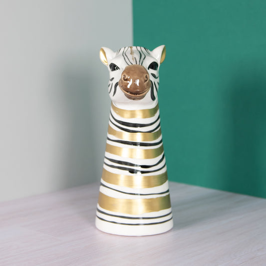 Ceramic 27cm Decorative Zebra Vase