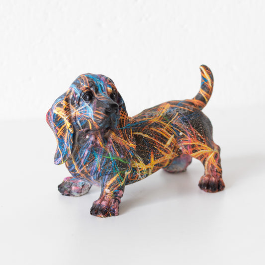 Small Basset Hound Dog Splatter Ornament