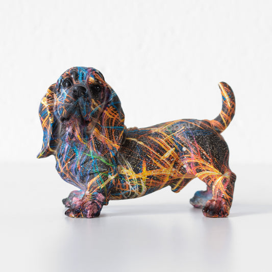 Small Basset Hound Dog Splatter Ornament