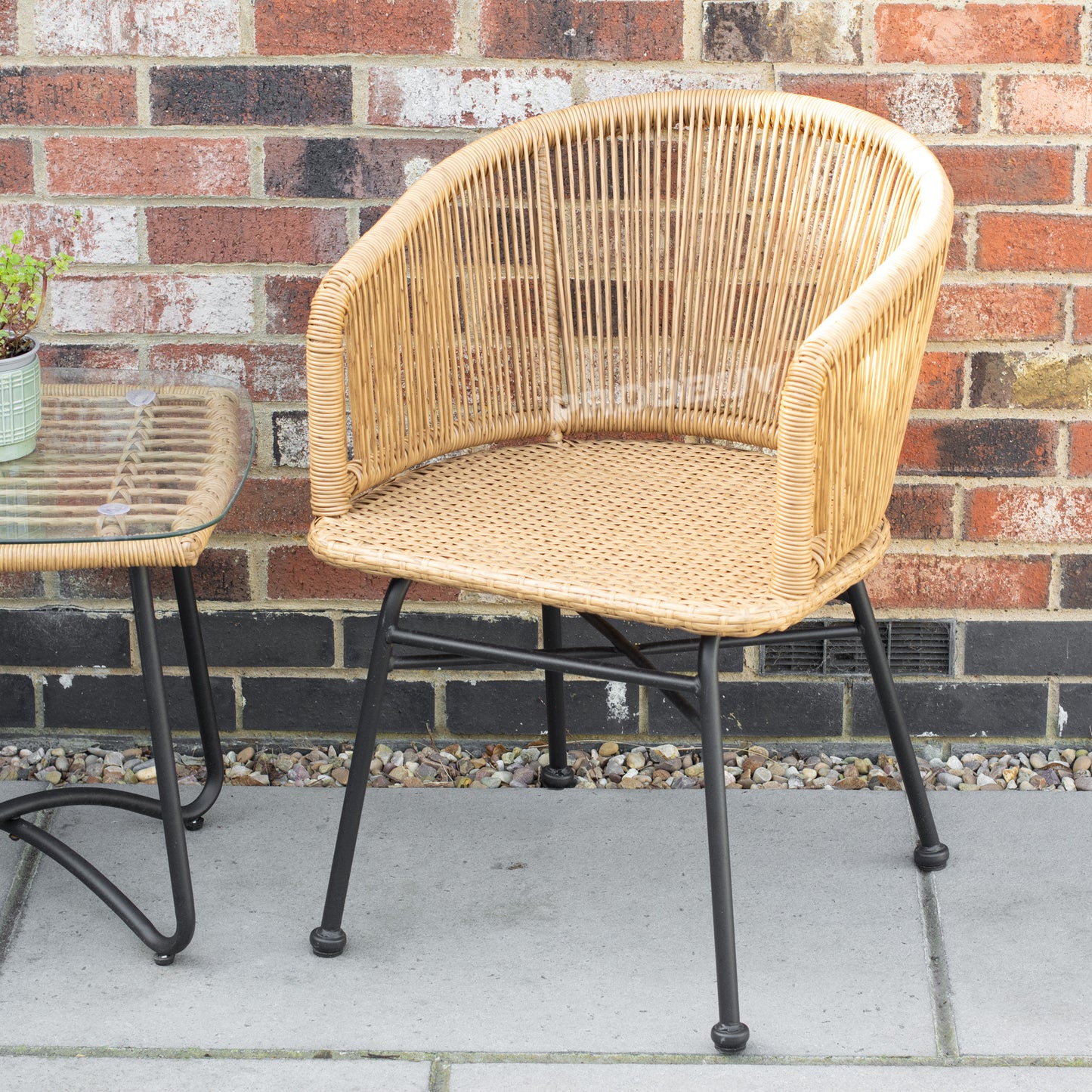 Rattan Table and 2 Chairs Set Waterproof Home or Garden Two Seater