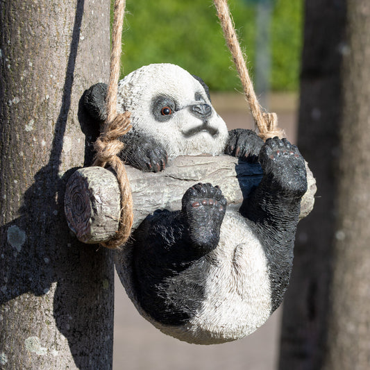 Hanging Panda Bear Ornament Cute Novelty Resin Garden Sculpture