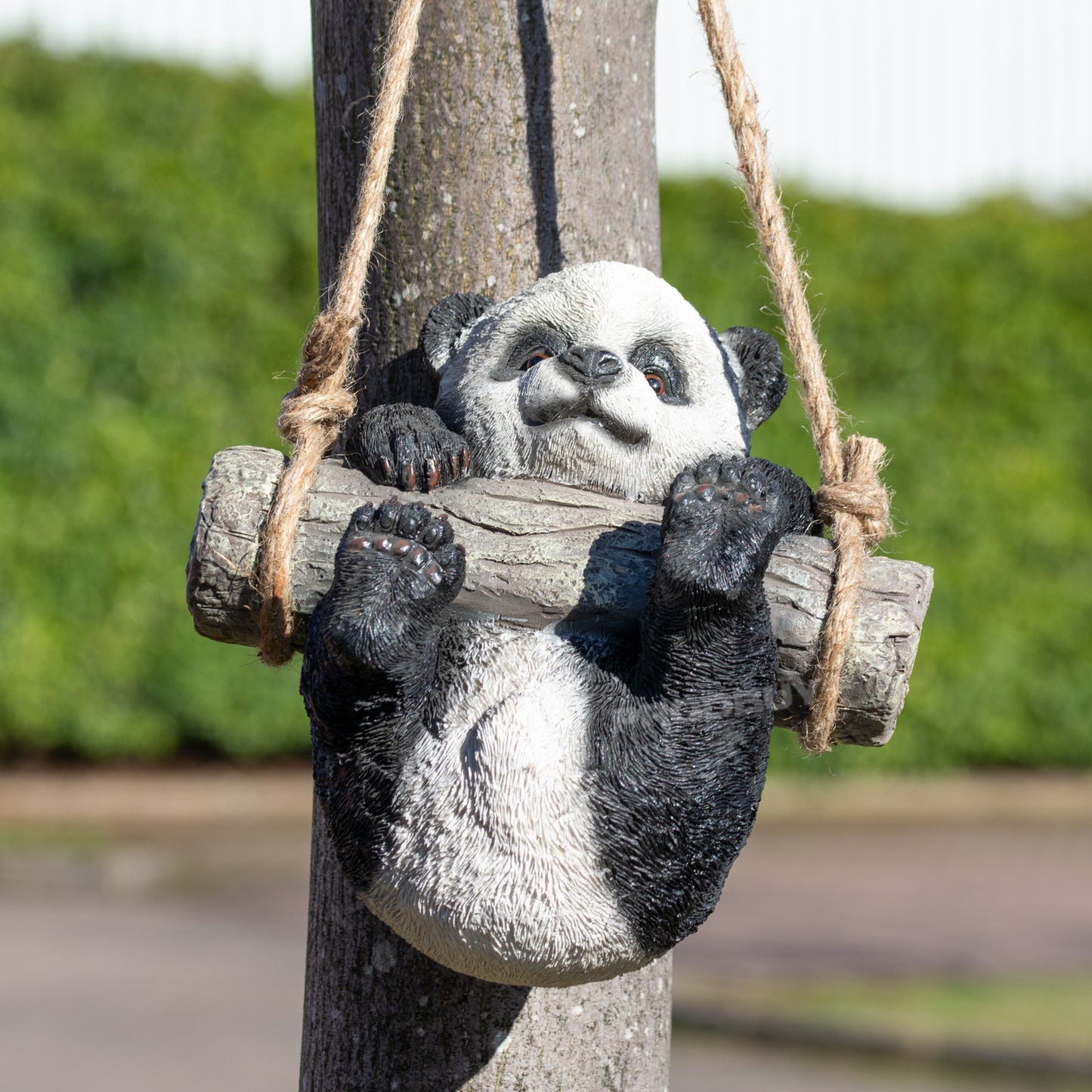 Hanging Panda Bear Ornament Cute Novelty Resin Garden Sculpture