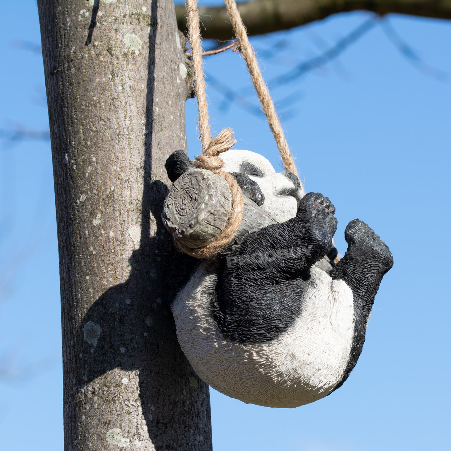 Hanging Panda Bear Ornament Cute Novelty Resin Garden Sculpture