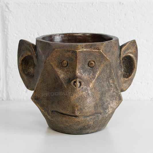 Monkey Head Resin Plant Pot Cover