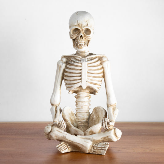Sitting Skeleton Ornament with Meditating Yoga Pose