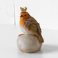 Robin with Gold Crown Small Realistic Bird Ornament