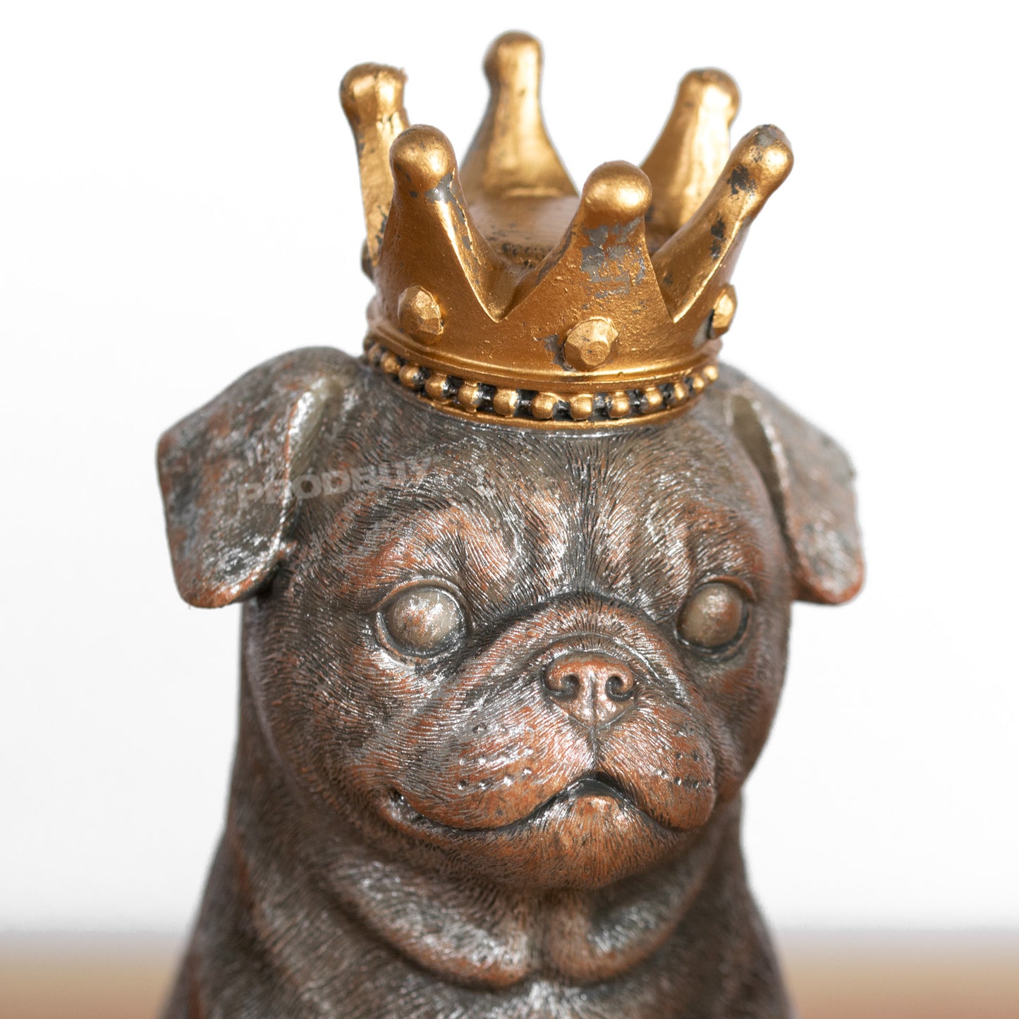 Set of 3 Small Resin Dog Ornaments with Gold Crowns