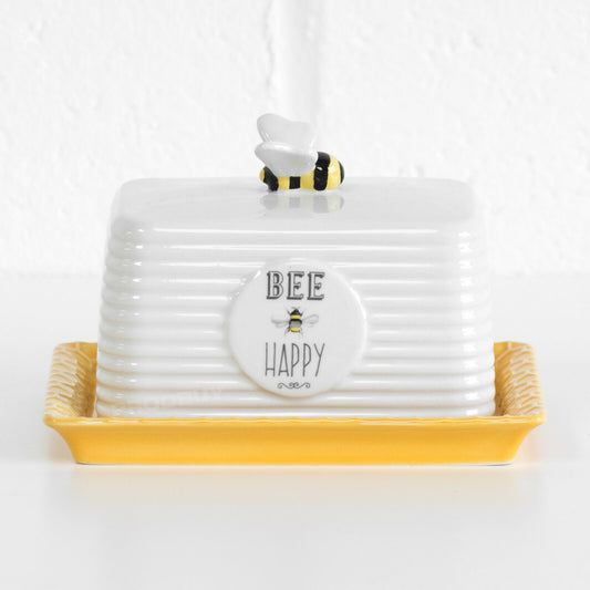 'Bee Happy' Ceramic Butter Dish