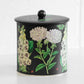 Black & Green Floral 3.5 Litre Biscuit Barrel Tin
