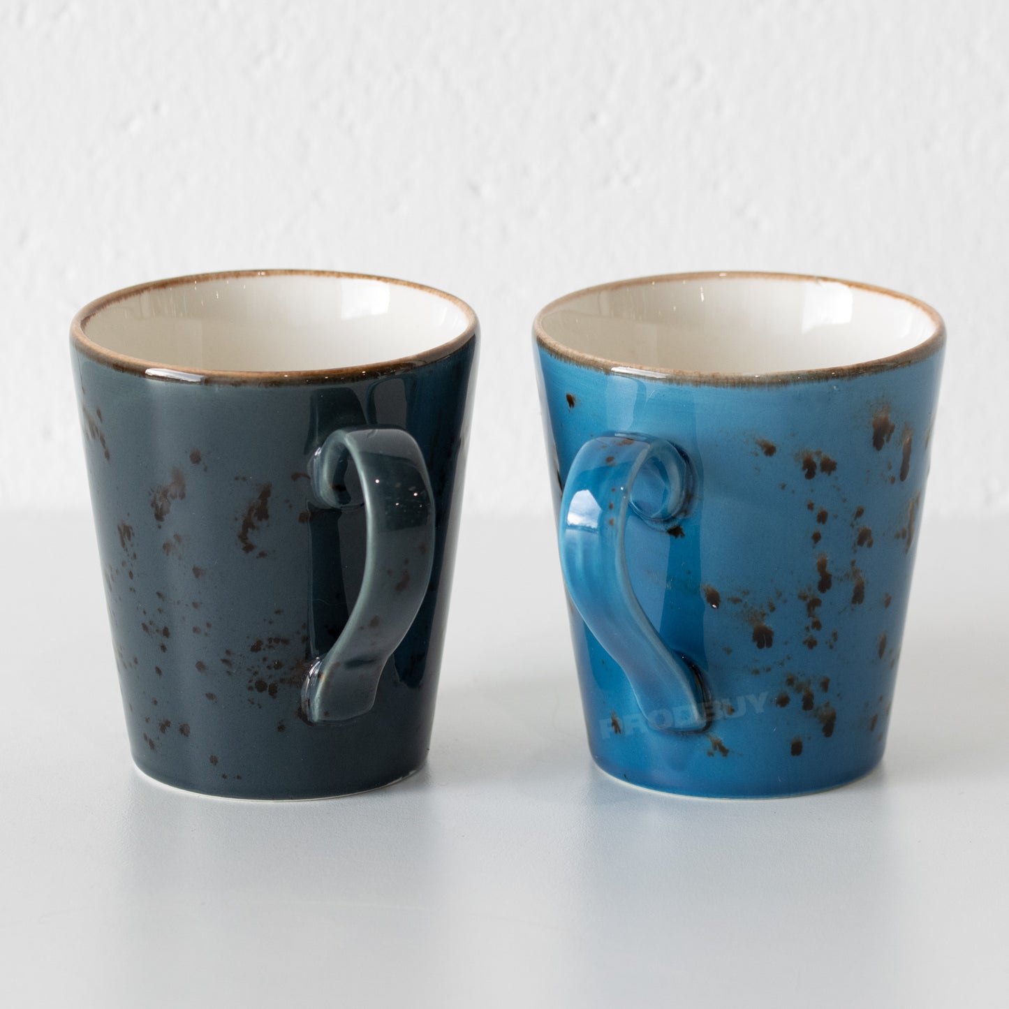 Set of 2 Earthy Coffee Mugs 250ml Slate Grey & Blue