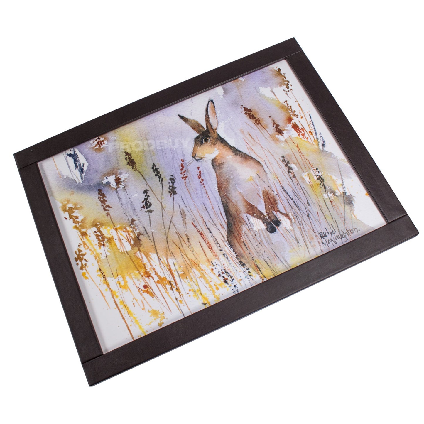 Floral Hare Padded Faux Leather Lap Tray