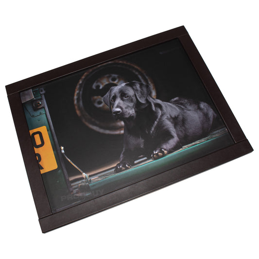 Black Labrador Padded Faux Leather Lap Tray