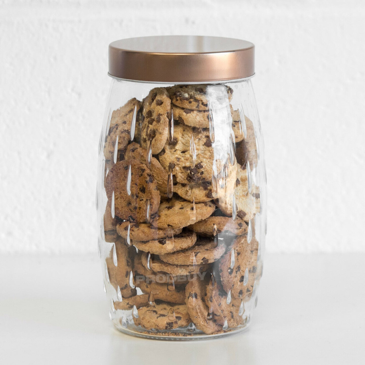 2 Litre Glass Biscuit Storage Jar with Copper Coloured Lid