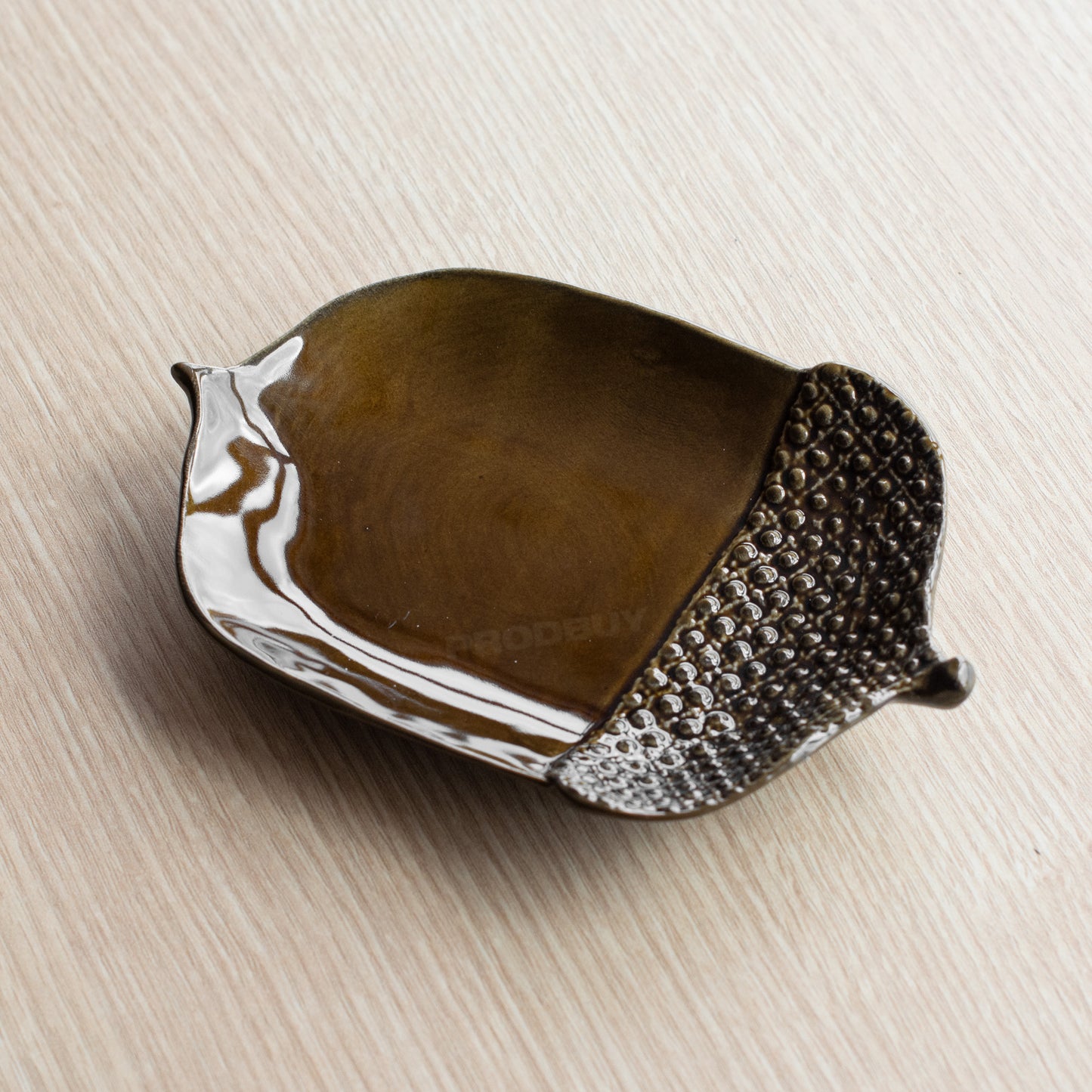 Brown Acorn 15cm Trinket Tea Bag Tidy Spoon Rest Dish