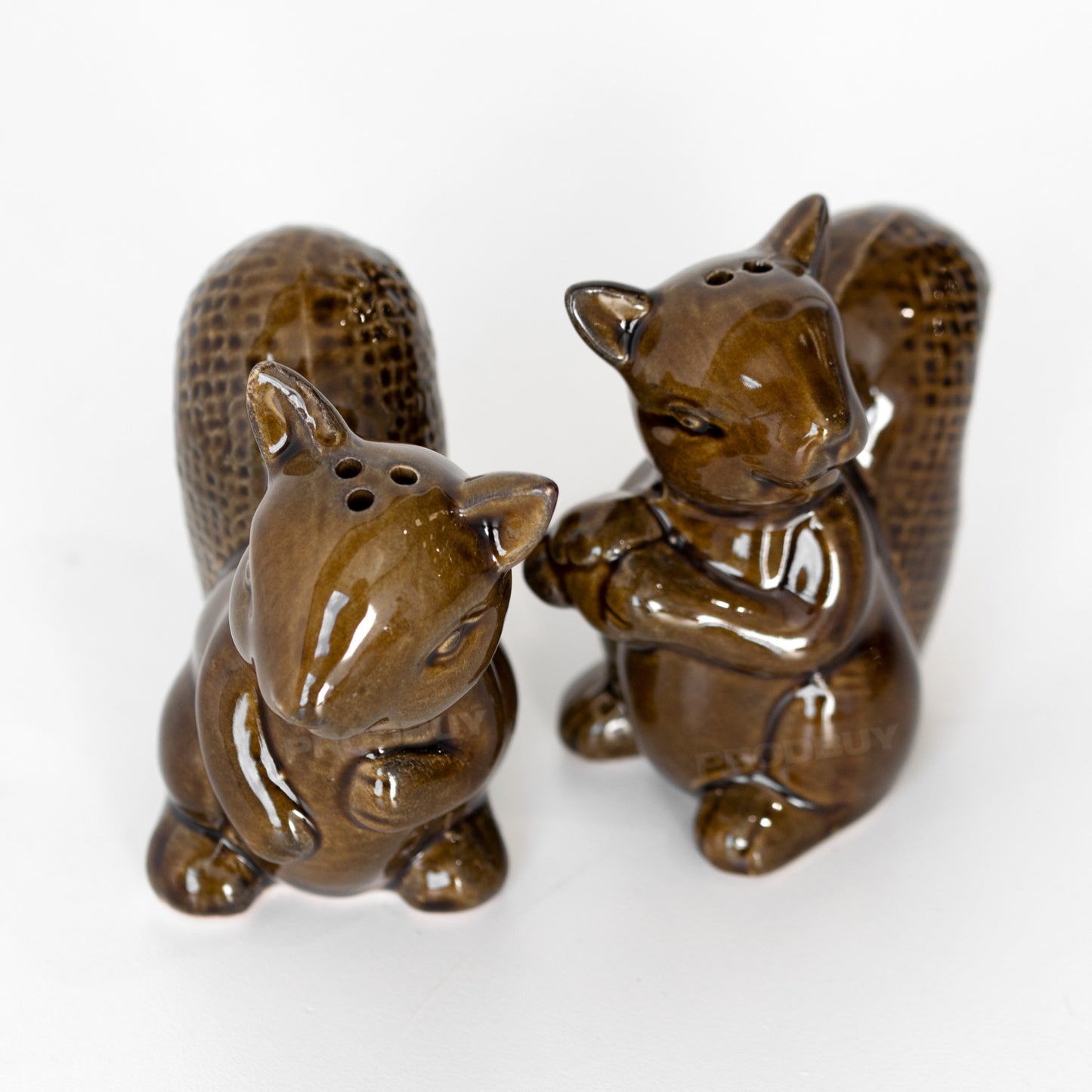 Ceramic Squirrel Salt and Pepper Pots Shakers Set